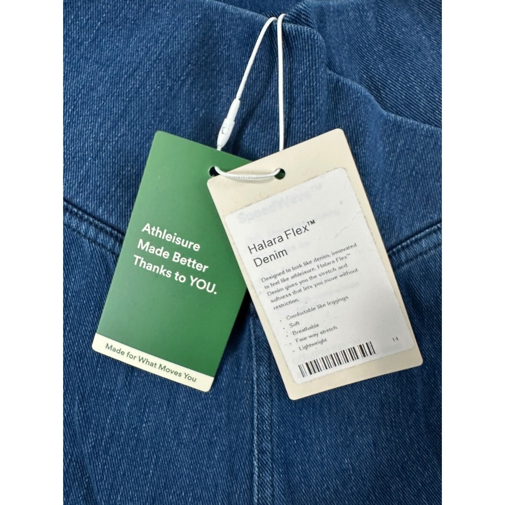 Halara Flex Denim High Waisted Crossover Leggings Womens XS Blue 7/8‎ Length NEW - Picture 3 of 13
